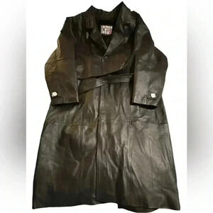 A black men’s American leather trenchcoat